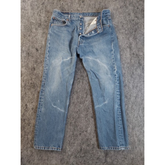 Vtg Levis 501xx Jeans Mens 32x27 Blue Button Fly USA Made Y2K (Tag 35x30)